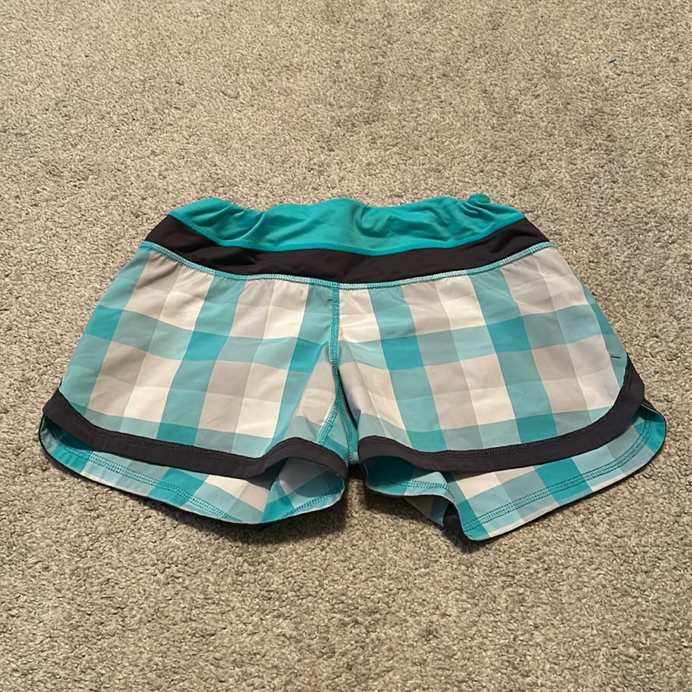 Lululemon Speed Short Lagoon Checkmate Plaid Size 4
